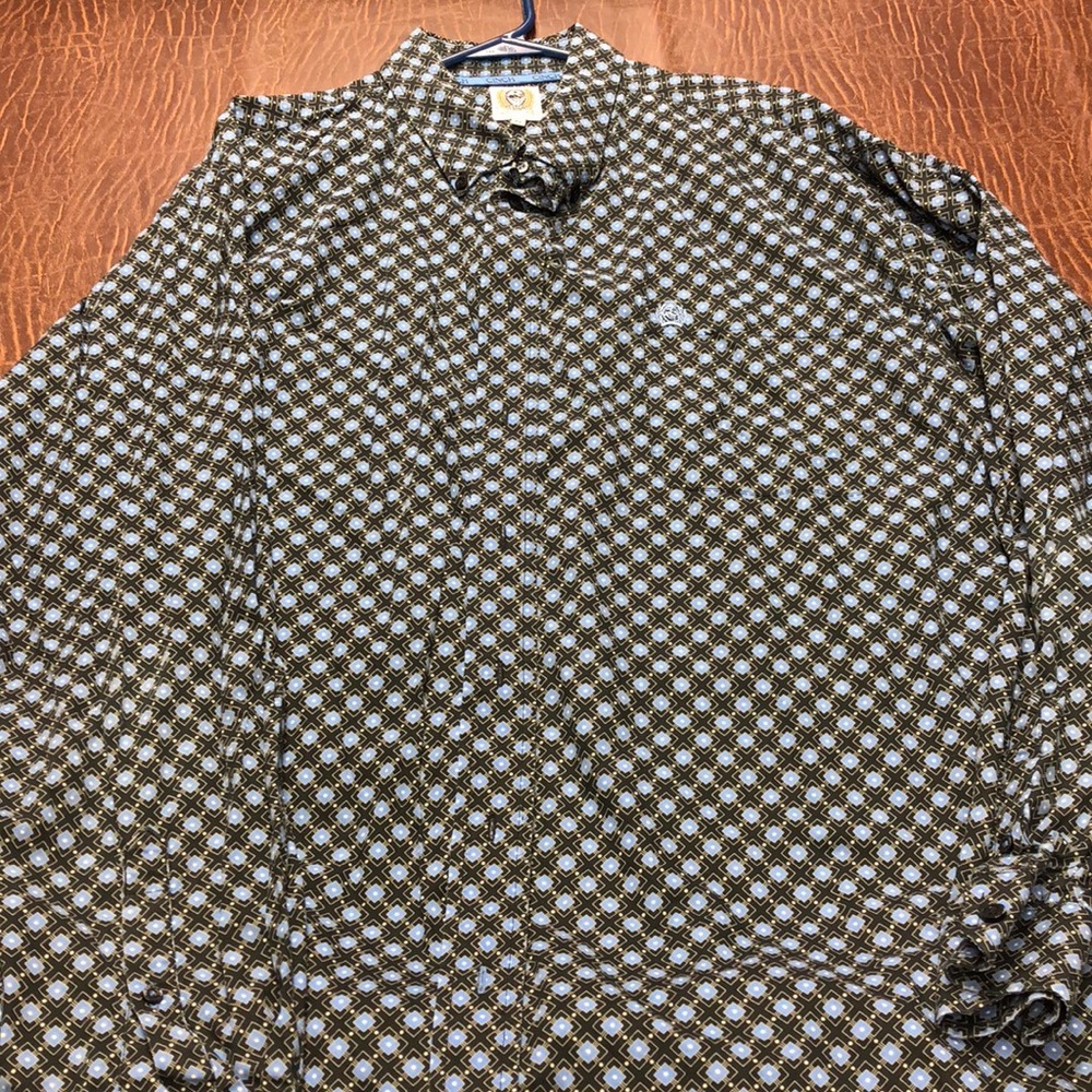 Blue/black patterned Cinch Men’s shirt XL